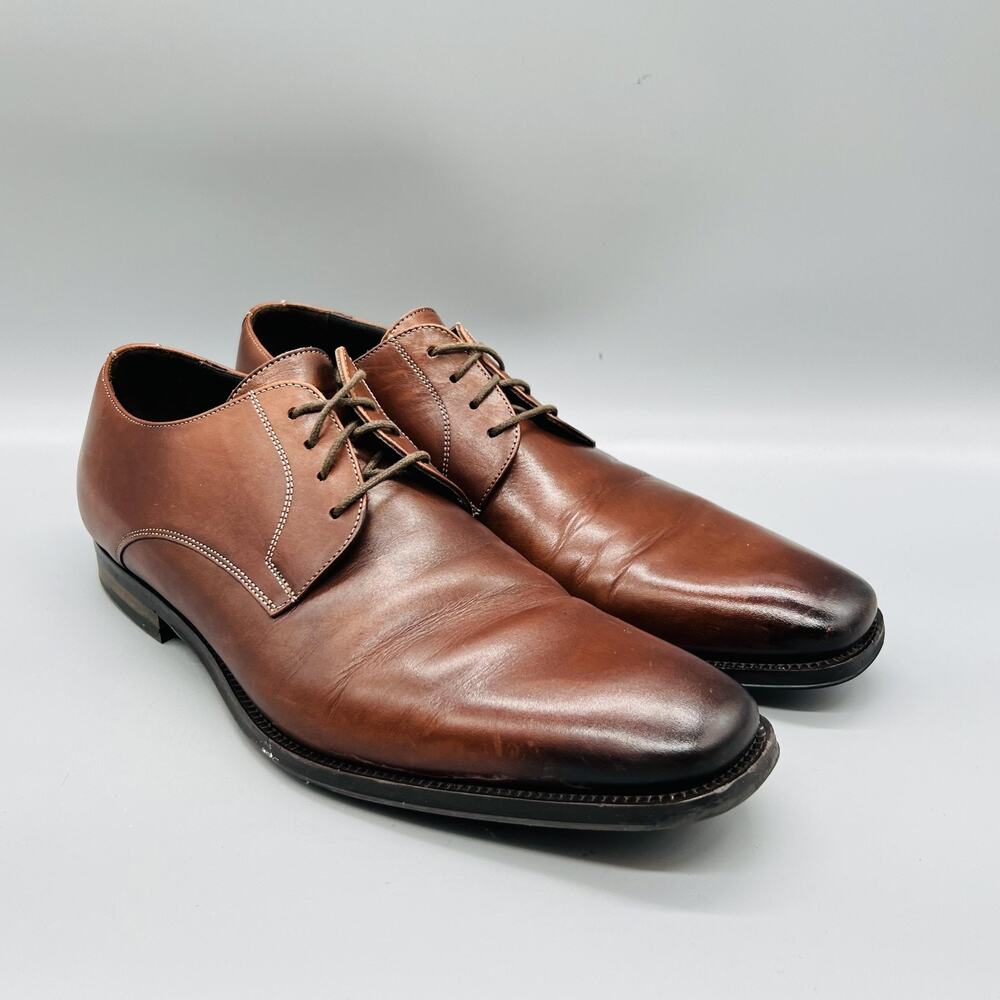 To Boot New York Shoes Mens 8.5 Brown Leather Adam Derrick Derby Oxford Dress - Picture 2 of 11